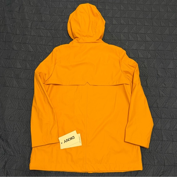 DKNY Yellow Nautical Waterproof Hooded Rain Jacket Coat - DL5MPW27 - Large - Picture 10 of 12